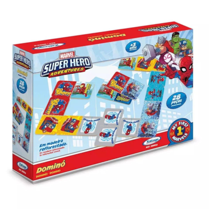 Dominó Super Heroes Adventures Marvel Xalingo C/28 Pçs