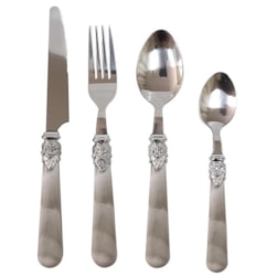 Faqueiro 24pcs Marmorizado Bege Casambiente Faq080