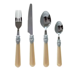 Faqueiro 24pcs Perolado Bege Casambiente Faq077