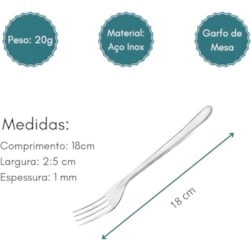GARFO DE MESA RECIFE INOX CHAZAK