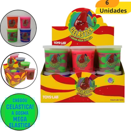 GELASTICA GLITTER 180GR TOYS LAB 842012 - CX 6 UNIDADES