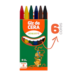 Giz De Cera 6 Cores Fino Leo E Leo