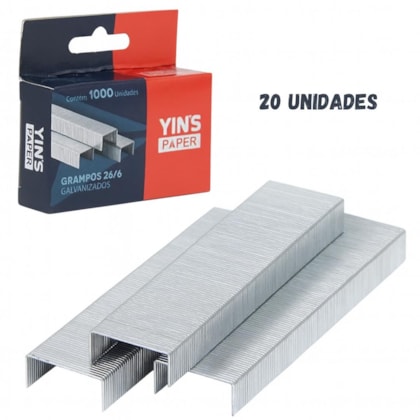 GRAMPOGALVANIZADO 26/6 C/1000 YINS YP7166 - CX 24 UNIDADES