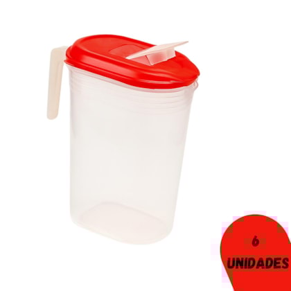 JARRA GRADUADA 2LTS C/TP FLIP TOP VERMELHO NITRON 153012546 - CX 6 UNIDADES