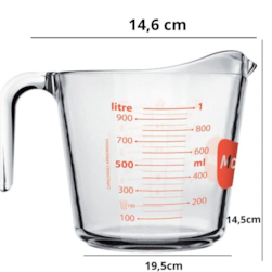Jarra Medidora De Vidro 1l Marinex Jarro De Medi¿¿o Com Al¿a