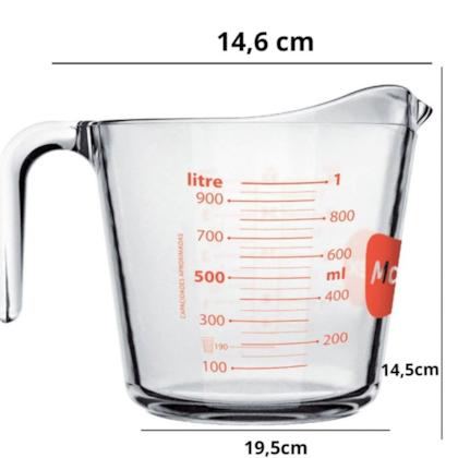 Jarra Medidora De Vidro 1l Marinex Jarro De Medi¿¿o Com Al¿a