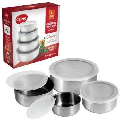 Jogo De Tigelas Bowl Inox 4pcs Clink Ck1252