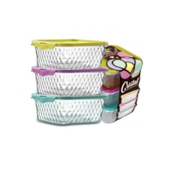 Kit 3 Potes Cristal 1l Plasvale 1424