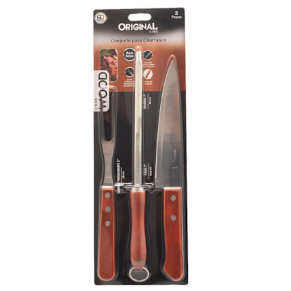 Kit Churrasco Wood Original Line Sl0456