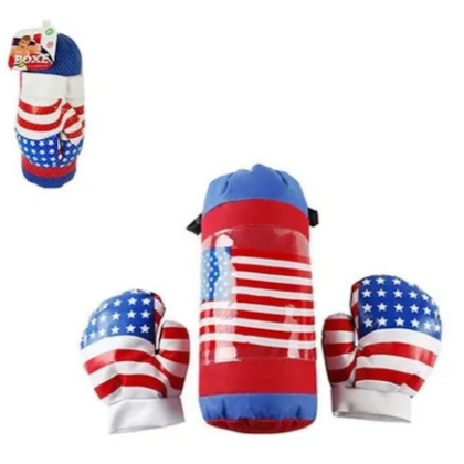 Kit Esportivo Boxe C/luva Usa Saco Alt 31cm Arktoys Akt2974