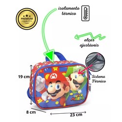 Kit Mochila De Rodinha Super Mario Bros Nintendo Poliéster