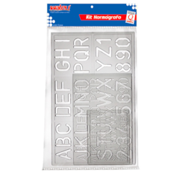 Kit Normografo Cristal Waleu 40006