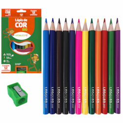 Lapis 12 Cores Big Plast Triang C/apont Leo E Leo