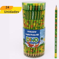 LAPIS GRAFITE HB COM BORRACHA DINOSSAURO ESTAMPA SORTIDA - CX 24 UNIDADES