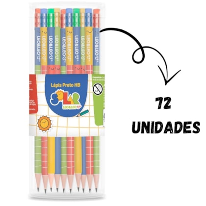 LAPIS GRAFITE SOLAR CORES SORTIDAS - CX 24 UNIDADES
