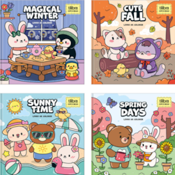 Livro De Colorir Bobbie Goods Seasons Capa Dura 46FLS Tilibra