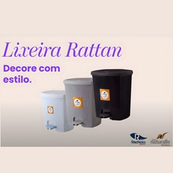 Lixeira Naturalle Rattan C/pedal 14,5lt Ar Rischioto 3051ar