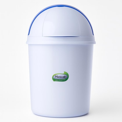 Lixeira Retrátil 7,3L Branco Plasvale