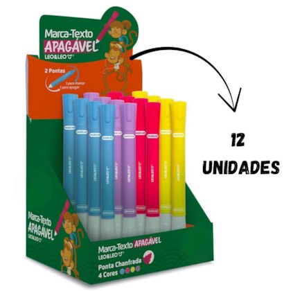 MARCA TEXTO APAGAVEL LEO LEO 94144 - CX 12 UNIDADES