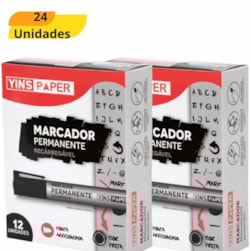 MARCADOR PERMANENTE RECARR PT YINS YP7670 - CX 24 UNIDADES