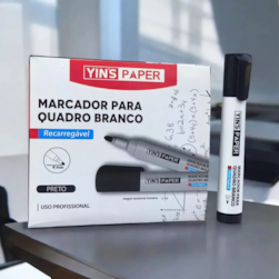 Marcador Quadro Branco Recarregavel Preto Yins