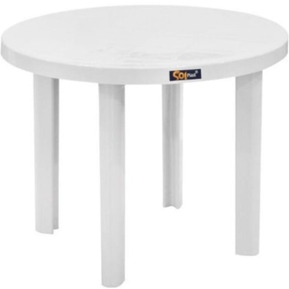 Mesa Redonda 90cm Marceneiro Branca Solplast