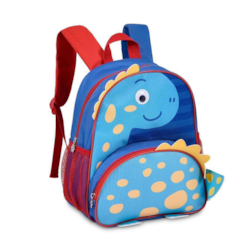 Mochila Costas Dinossauro Azul Dino Escolar Infantil