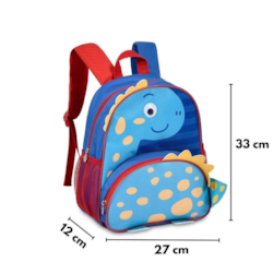 Mochila Costas Dinossauro Azul Dino Escolar Infantil