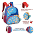 Mochila Costas Dinossauro Azul Dino Escolar Infantil