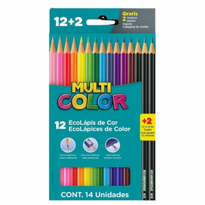 Multicolor SuperT 12 cores + 2 Lápis Grafite Faber