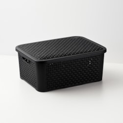Organizador Ratan Retangular 10Lts Preto Pratic