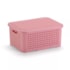 Organizador Ratan Retangular 10Lts Rosa Pratic