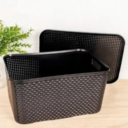 Organizador Ratan Retangular 26L Preto Pratic