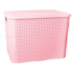 Organizador Ratan Retangular 26Lts Rosa Pratic
