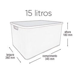 Organizador Rattan C/tp 15 Preto Arqplast