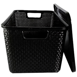 Organizador Rattan C/tp 40 Preto Arqplast