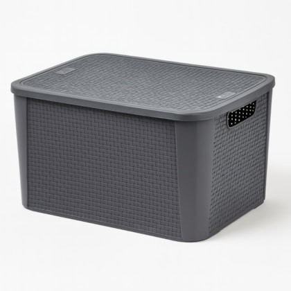 Organizador Rattan Cinza N3 Plasnew