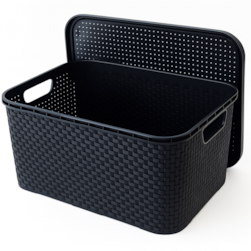 Organizador Rattan Preto Nº3 Plasnew