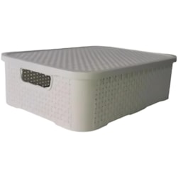 Organizador Retangular de Rattan 10L – Branco – Pratic