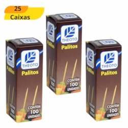 PALITO DE DENTE 100 UNIDADES - CX 25 UNIDADES