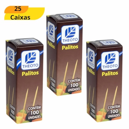 PALITO DE DENTE 100 UNIDADES - CX 25 UNIDADES