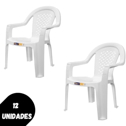 POLTRONA JACARECICA BRANCA SOLPLAST - CX 12 UNIDADES