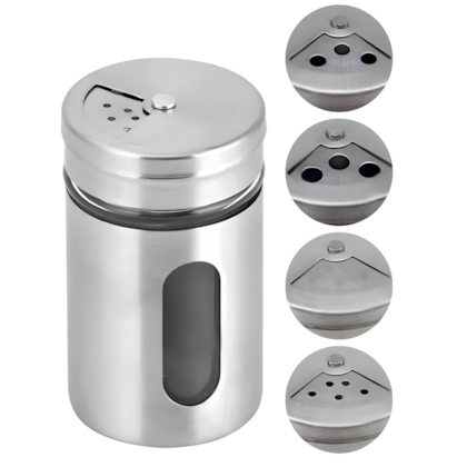 Pote de Vidro c/Tampa Dosadora Inox Coliseu