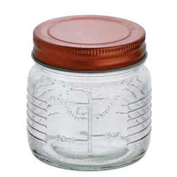 Pote De Vidro C/tp De Aco Inox Rose Gold Coliseu 7465