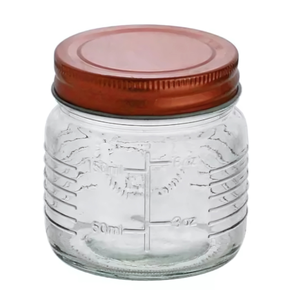 Pote De Vidro C/tp De Aco Inox Rose Gold Coliseu