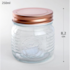 Pote De Vidro C/tp De Aco Inox Rose Gold Coliseu
