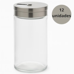 POTE DE VIDRO C/TP DOSADORA INOX COLISEU 1961 - CX 12 UNIDADES