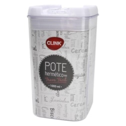 Pote Hermetico Quadrado Trava 1lt Clink Ck2863
