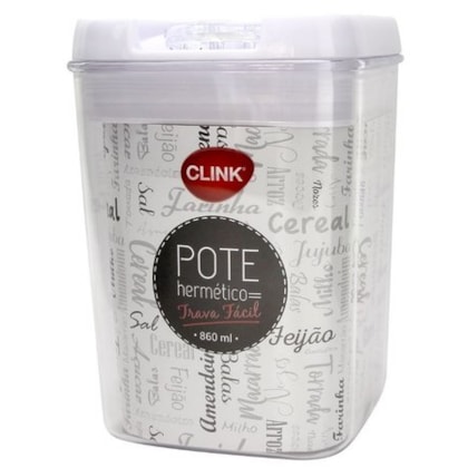 Pote Hermetico Quadrado Trava 860ml Clink Ck2864