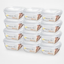 POTE QUADRADO FLIPLOCK 400ML RISCHIOTO 0520 - CX 12 UNIDADES